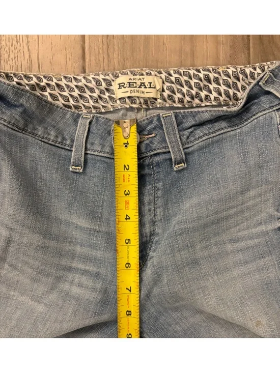 Ariat Western Light Wash Raw Hem Flare Jeans Size 26R - Picture 8 of 10